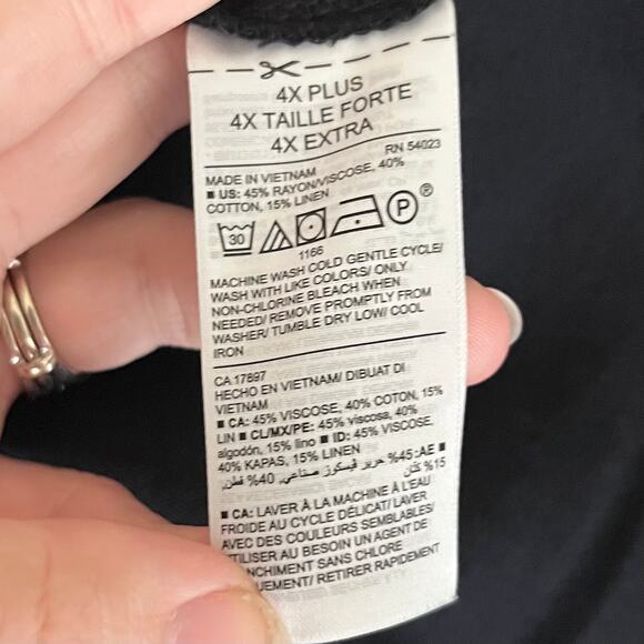 Old Navy One Shoulder Asymmetrical Top 4X Black Plus Size Ruffle Feminine Whimsi - Picture 7 of 8